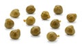 A group of nuts on a white surface (ai generated) Royalty Free Stock Photo