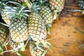 Pineapples on table. so sweet. Royalty Free Stock Photo
