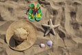 Group of objects on the sand Royalty Free Stock Photo