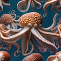 A group of octopuses dancing in unison underwater, creating a mesmerizing display of colors2