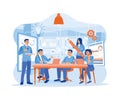 Group of office workers working in an office or co-working space. Royalty Free Stock Photo