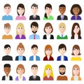 Group og working people diversity, diverse business man and woman avatar icons, stock vector illustration of flat design