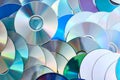 Group of old CD DVD compact optical disk storage medium with dust Royalty Free Stock Photo
