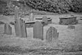 Group of old cemetary tombstones