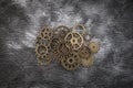 Group of old gears and cogs macro shot Royalty Free Stock Photo