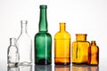 Vintage Drugstore or pharmacy bottles on White background Royalty Free Stock Photo