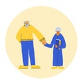 Group of old people isolated. Vector illustration.