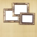 Group of Old Picture Frames on wall Royalty Free Stock Photo