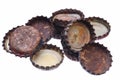 Group of old rusty bottle caps