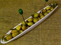 Group olives on a plate
