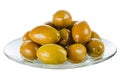 Group olives on a plate