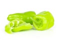 Fresh raw light green pepper isolated on white