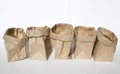 A group of opening lunch bags Royalty Free Stock Photo