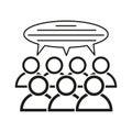 Group opinion icon. People talk, meet, establish business partnerships. Vector illustration. EPS 10.