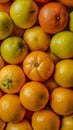 Group of orange fruits, vibrant citrus display concept