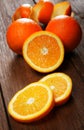 Group of oranges on a table Royalty Free Stock Photo