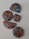GROUP OF ORGONITES FOR USE AS PENDANTS