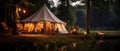 Group outdoor camping teepee tent and night light