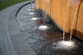 Group of golden fountain in the park background