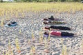 group outdoor yoga meditation class Royalty Free Stock Photo