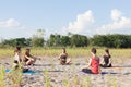 group outdoor yoga class Royalty Free Stock Photo