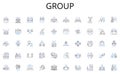 Group line icons collection. Artificial, Smart, Automation, Machine, Learning, Cognitive, Genius vector and linear