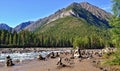 The group Ovoo on travertine River