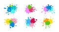 Group paint splash round shape spatters ink set Royalty Free Stock Photo