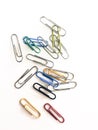 Group of paper clip in white blabackground Royalty Free Stock Photo