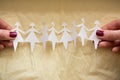 Group of paper women as a concept of togetherness, society etc Royalty Free Stock Photo