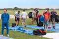 Group of parachuters in a parachute club Royalty Free Stock Photo