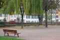 Group of Park Benches Royalty Free Stock Photo