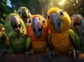 A group of parrots Royalty Free Stock Photo