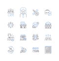 Group participation line icons collection. Collaboration, Teamwork, Cooperation, Involvement, Engagement, Interaction Royalty Free Stock Photo