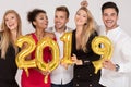 Party people celebrating new years eve. Royalty Free Stock Photo