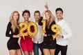 Party people celebrating new years eve. Royalty Free Stock Photo