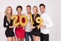 Party people celebrating new years eve. Royalty Free Stock Photo