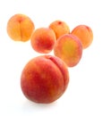 Group peaches isolated Royalty Free Stock Photo