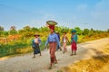 The group of peasant women, Ava, Myanmar