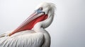 Eye-catching White Pelican With Big Beak In Peter Coulson Style