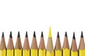 Group of pencils on white background