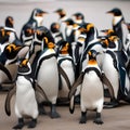 A group of penguins in party hats and tuxedos, raising their flippers as they count down to the New Year3