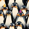 A group of penguins in party hats and tuxedos, raising their flippers as they count down to the New Year2