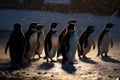 A group of penguins at the South Pole, generative AI