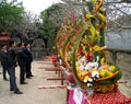 Group of people admire gifts, which to give the holy in traditional fatival