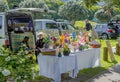 Group of people attending the weekend market at Waikanae township in Wellington in New Zealand Royalty Free Stock Photo