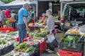 Group of people attending the weekend market at Waikanae township in Wellington in New Zealand Royalty Free Stock Photo