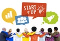 Group of People Backwards with Startup Concept Royalty Free Stock Photo
