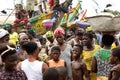 A group of people on the beach in Winneba, Ghana.