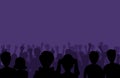 Group of people black business male female concept and fun standing crowd of position team silhouettes friends fans pose